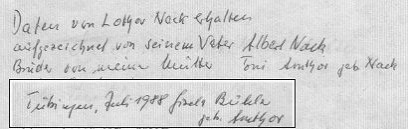 Quellen Familientafel Familie Nack