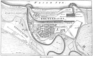 historischer Plan von Bremerhaven 