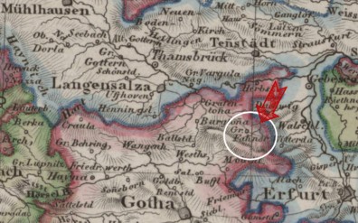 Kartenausschnitt Gotha-Erfurt-Langensalza